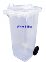 AM-137:ถังขยะพลาสติกใสมีล้อ 120 ลิตร
Clear Waste Bin 120 L. with 2 wheels-size48x55x94cm.