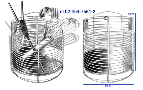 AC-114:ตะกร้าช้อนและส้อม สแตนเลส 
Spoon & Fork Cylinder Holder