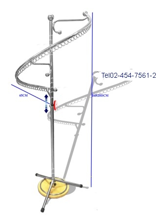 ET-54:ราวแขวนเสื้อทรง S ฐานไม้ 
Stainless Clothes Hanger S shape