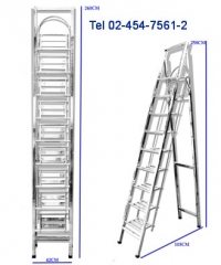 ET-61:บันไดสแตนเลสพับได้ 9 ชั้น 
Stianless Foldable Ladder 9 steps