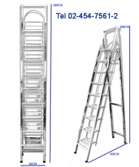 ET-61:บันไดสแตนเลสพับได้ 9 ชั้น 
Stianless Foldable Ladder 9 steps