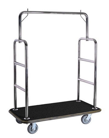 AA-50 :รถเข็นกระเป๋าสแตนเลส 
Stainless steel luggage cart 
105x56x180cm.