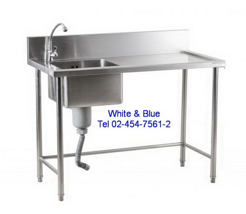 AC-97:อ่างล้างจานมีการ์ดหลัง 
Left-sink-table-with-splash-back 
size120x60x85+15cm.อ่างลึก25cm.