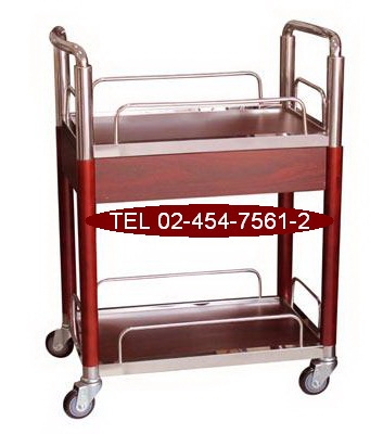 DT-08:รถเข็นอาหารสแตนเลสไม้ มีลิ้นชัก 11
Stainless & Wood Drink 
Service Cart 11