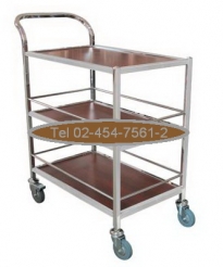 DT-39:รถเข็นอาหารสแตนเลสไม้มีเบรค 17
Stainless Drink Service Cart 17