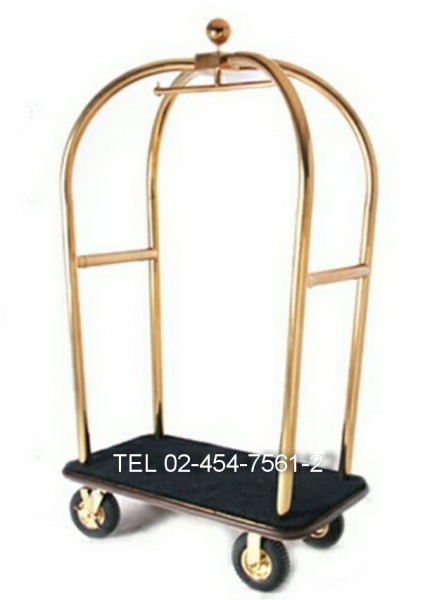 AA-25 : รถเข็นกระเป๋าสแตนเลสเคลือบสีทอง 12
Stainless Luggage Cart  12